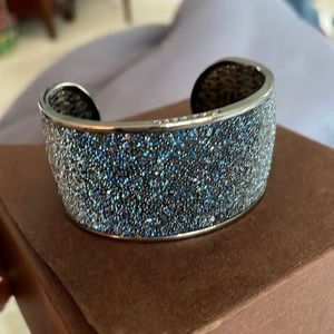 Beautiful blue gun metal bracelet. and earrings by Rebecca